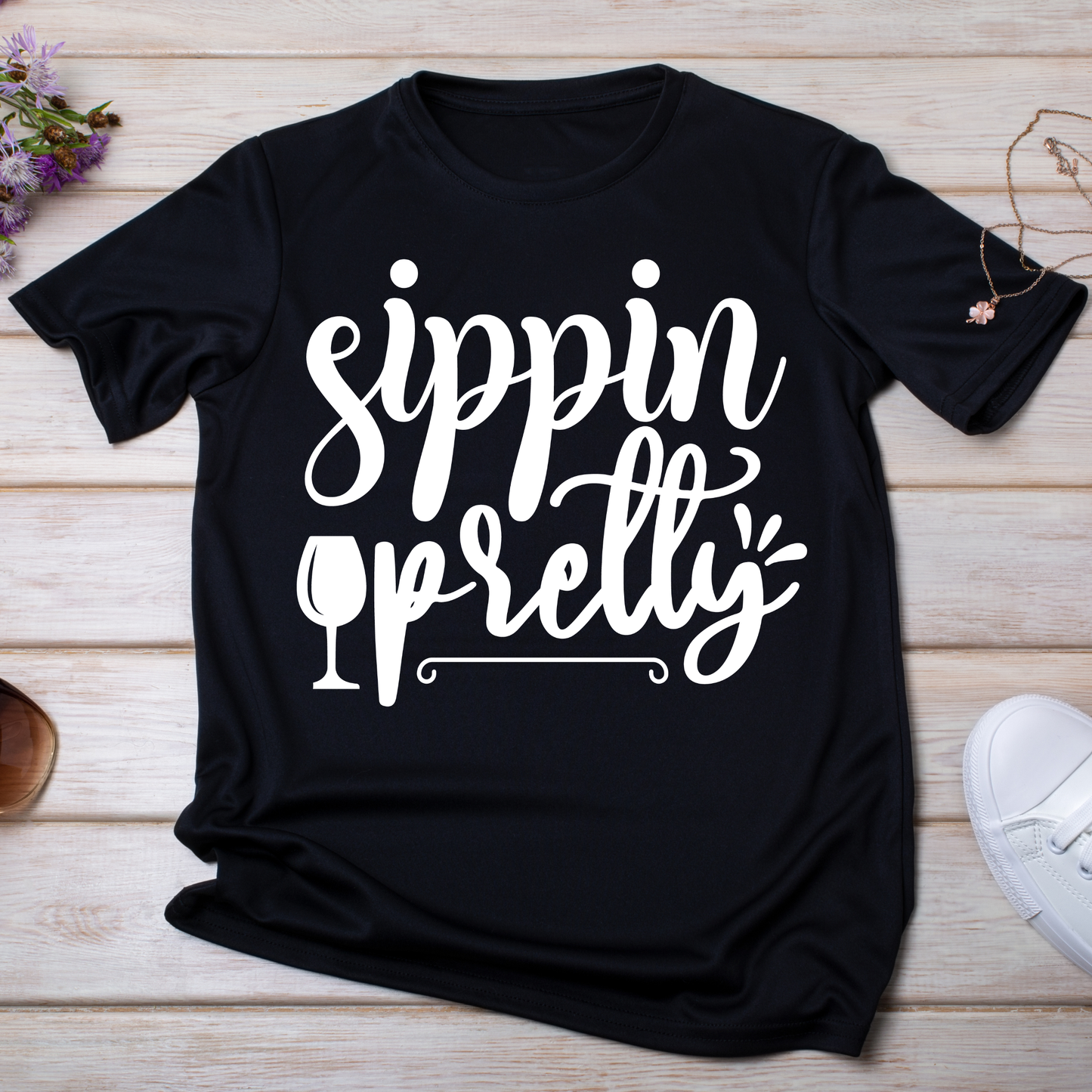 Sippin pretty awesome wine drinking t-shirt - Premium t-shirt from Lees Krazy Teez - Just $19.95! Shop now at Lees Krazy Teez
