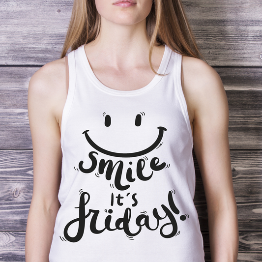 Smile it's friday awesome Women's tank top - Premium t-shirt from Lees Krazy Teez - Just $19.95! Shop now at Lees Krazy Teez