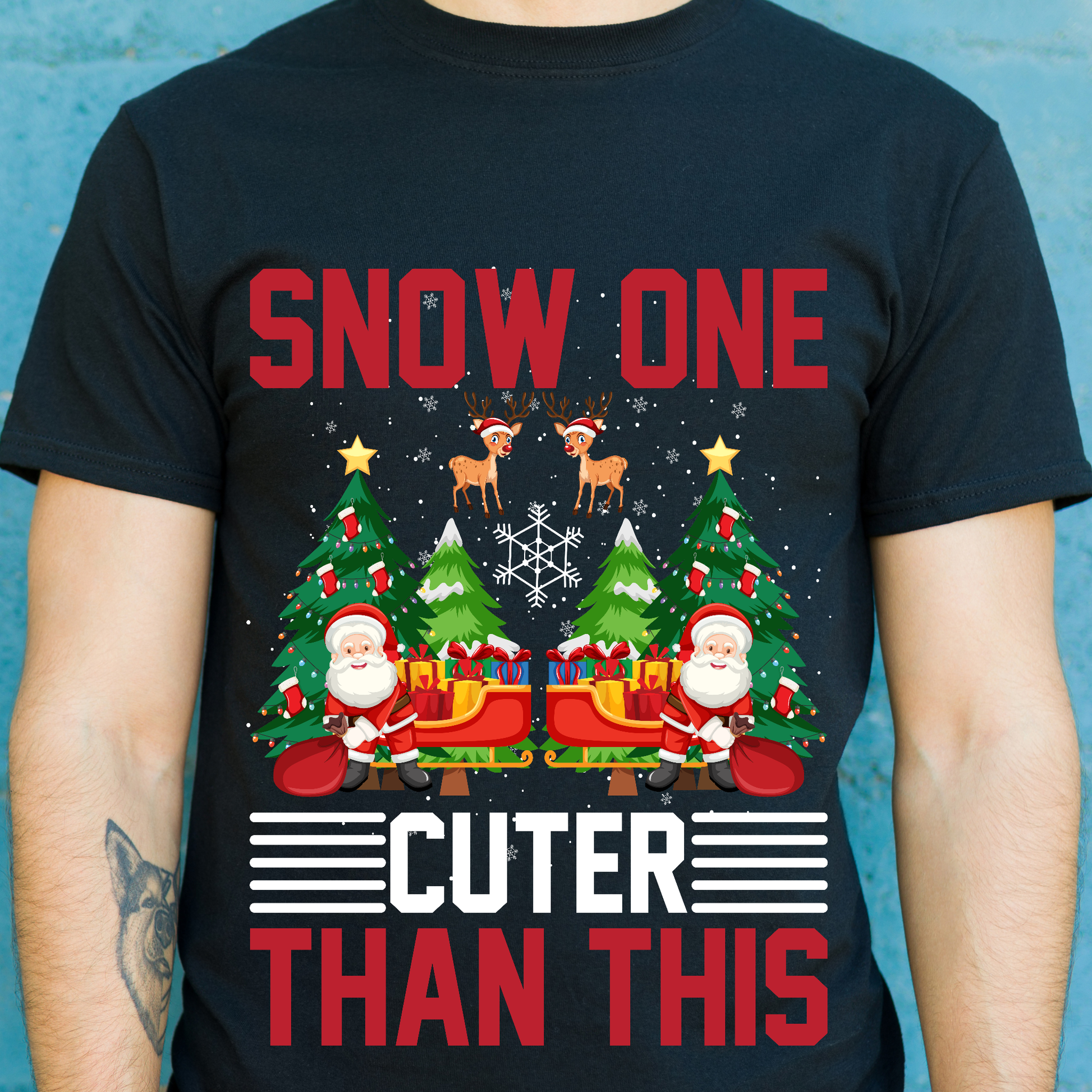 Snow one cuter than this Santa Clause Christmas Men's t-shirt - Premium t-shirt from Lees Krazy Teez - Just $21.95! Shop now at Lees Krazy Teez