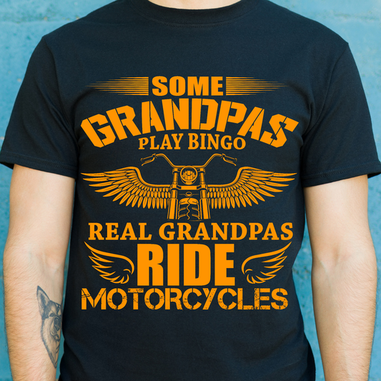 Some Grandpas play bing Real Grandpas ride motorcycles t-shirt - Premium t-shirt from Lees Krazy Teez - Just $19.95! Shop now at Lees Krazy Teez