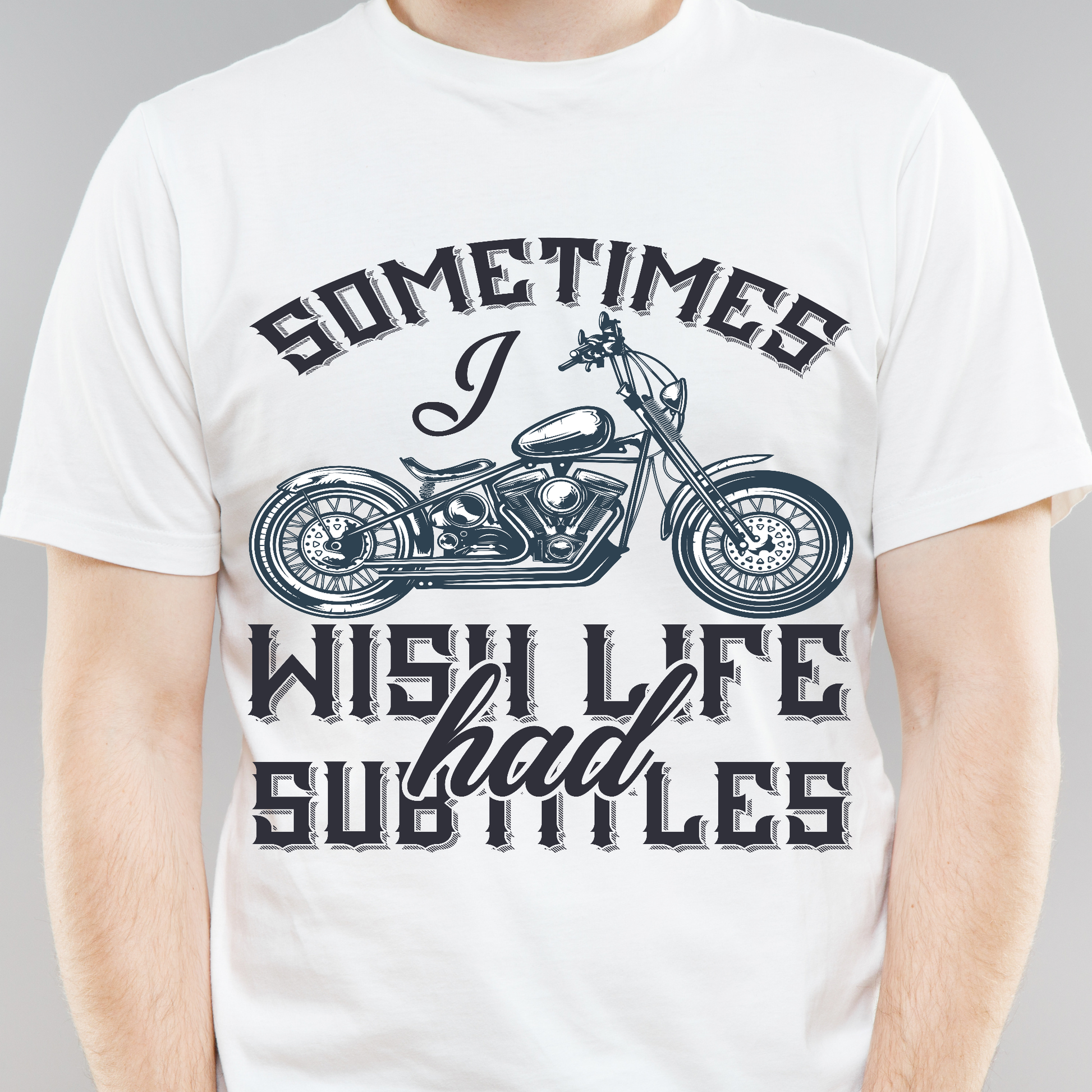 Sometimes wish life had subtitles motor cycle men's t-shirt - Premium t-shirt from Lees Krazy Teez - Just $21.95! Shop now at Lees Krazy Teez