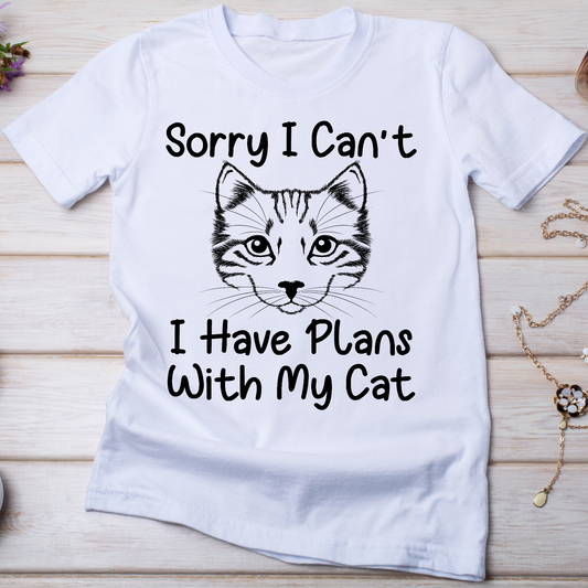 Sorry i can't i have plans with my cat Women's t-shirt - Premium t-shirt from Lees Krazy Teez - Just $19.95! Shop now at Lees Krazy Teez