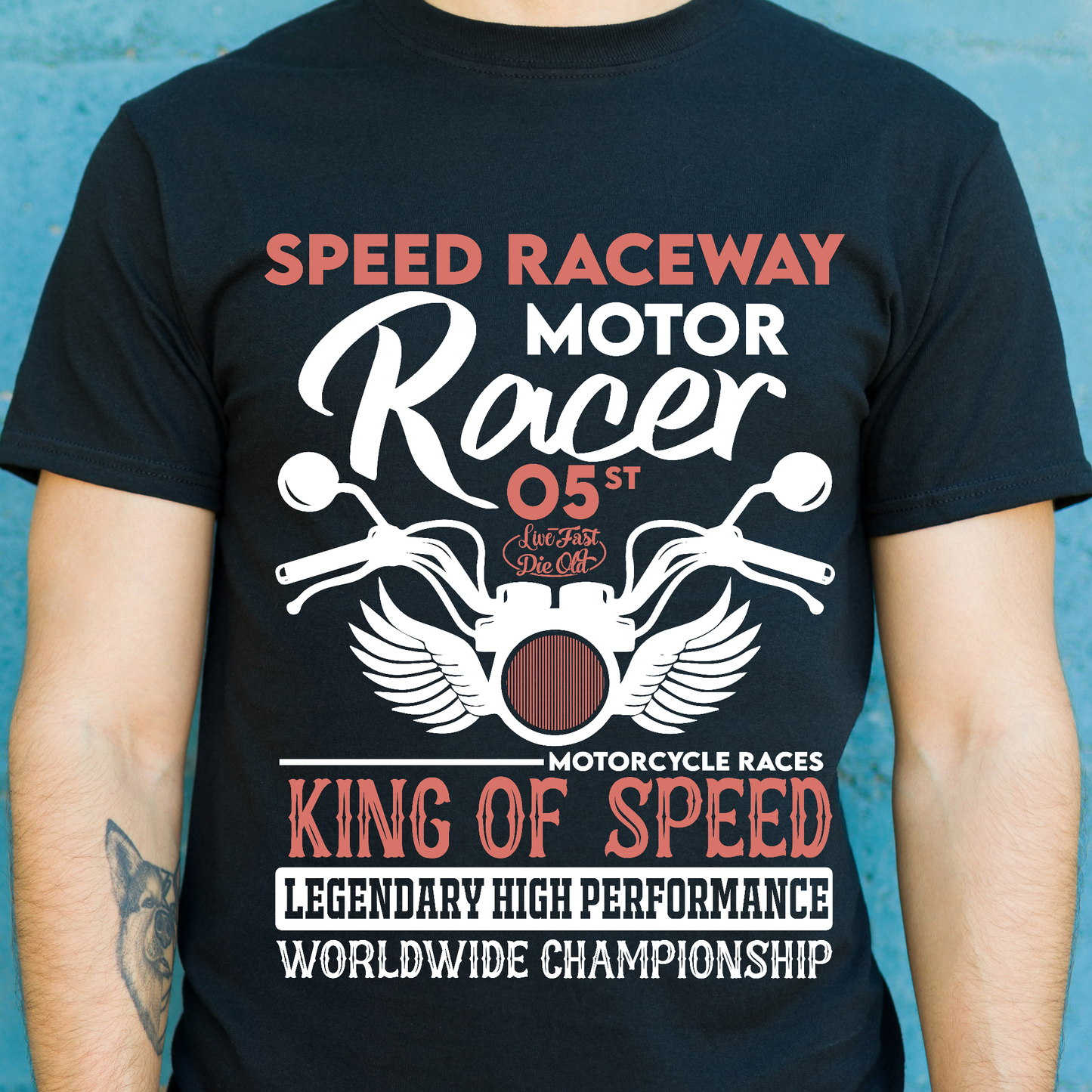Speed raceway racer king of speed motorcycle Men's t-shirt - Premium t-shirt from Lees Krazy Teez - Just $19.95! Shop now at Lees Krazy Teez