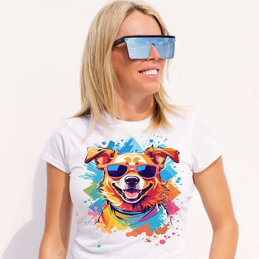 Splash art vector dog Women's awesome t-shirt - Premium t-shirt from Lees Krazy Teez - Just $21.95! Shop now at Lees Krazy Teez