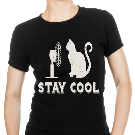 Stay cool hilarious Women's cat ladies t-shirt - Premium t-shirt from Lees Krazy Teez - Just $19.95! Shop now at Lees Krazy Teez