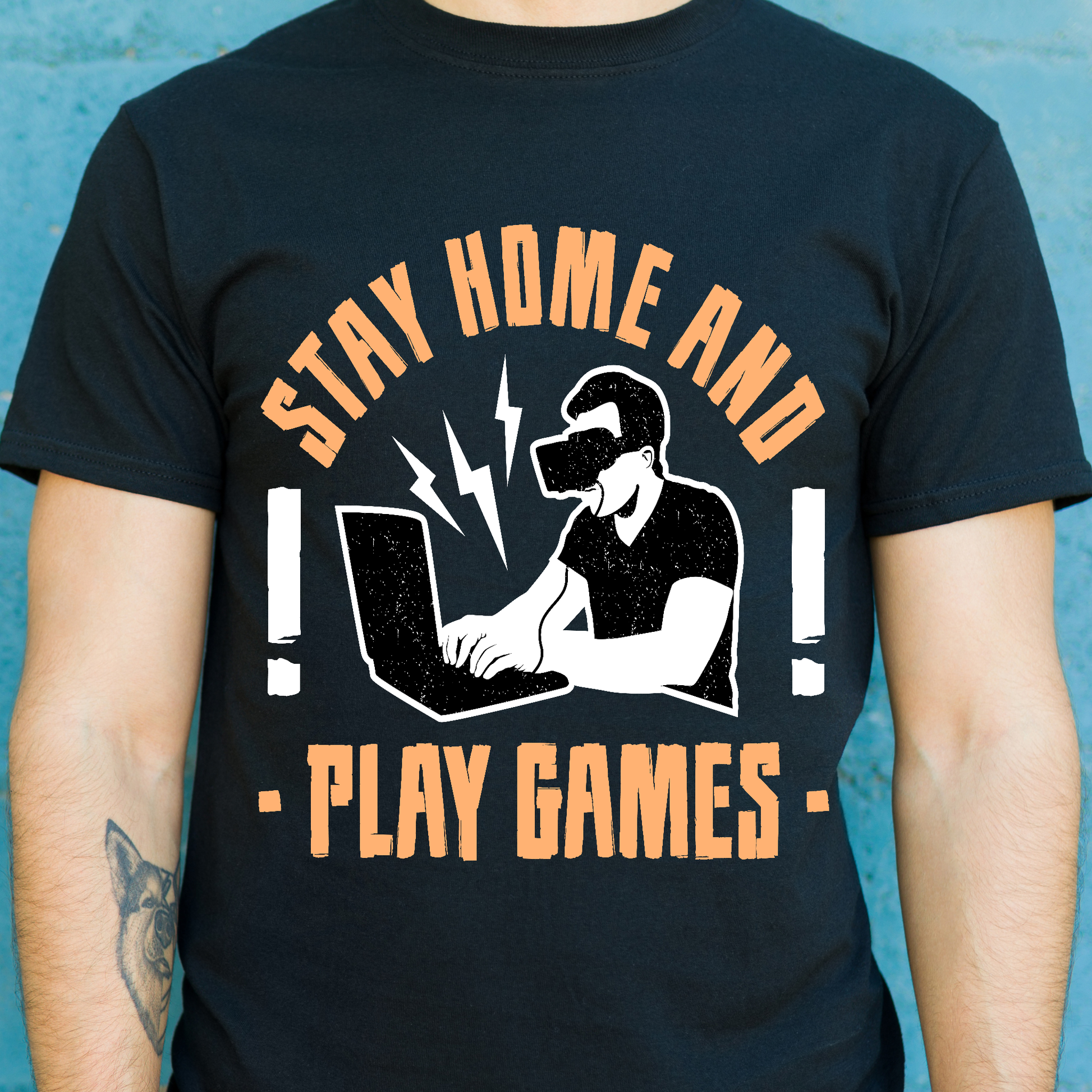 Stay home and play games Men's gamer t-shirt - Premium t-shirt from Lees Krazy Teez - Just $19.95! Shop now at Lees Krazy Teez