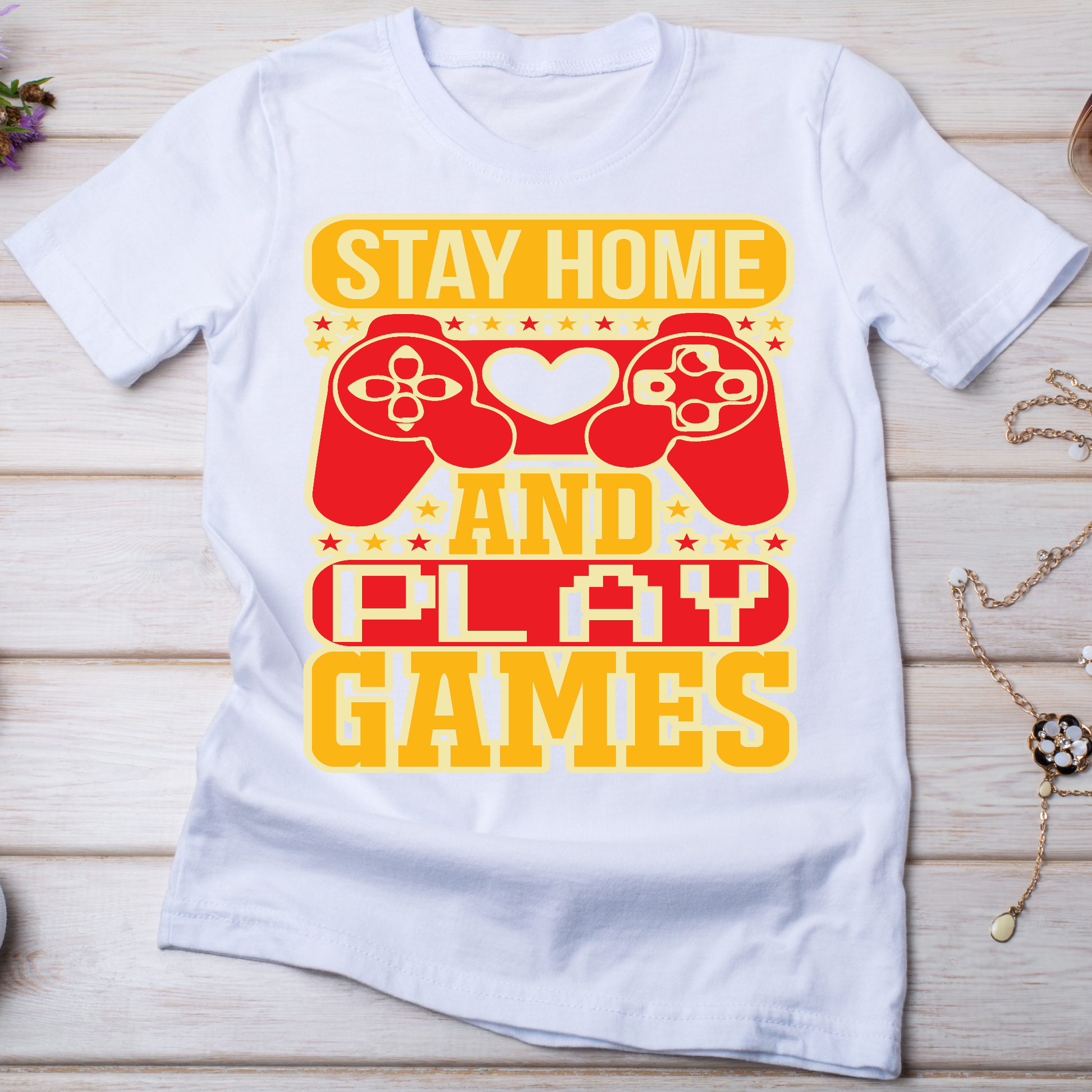 Stay home and play games Women's awesome t-shirt - Premium t-shirt from Lees Krazy Teez - Just $21.95! Shop now at Lees Krazy Teez