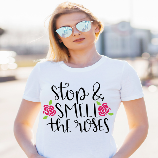 Stop and smell the roses Women's awesome t-shirt - Premium t-shirt from Lees Krazy Teez - Just $19.95! Shop now at Lees Krazy Teez