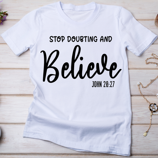 Stop doubting advent Christian shirt - Women's t-shirt - Premium t-shirt from Lees Krazy Teez - Just $21.95! Shop now at Lees Krazy Teez
