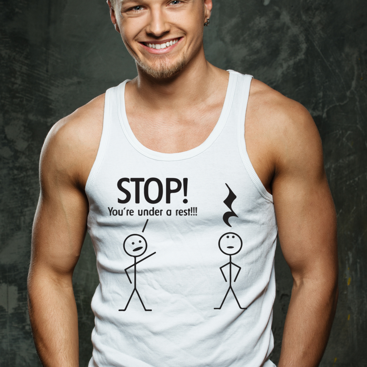 Stop you're under a rest Men's funny tank top - Premium t-shirt from Lees Krazy Teez - Just $19.95! Shop now at Lees Krazy Teez