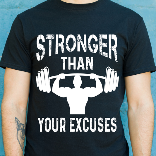 Stronger than your excuses bodybuilding t-shirt - Premium t-shirt from Lees Krazy Teez - Just $19.95! Shop now at Lees Krazy Teez