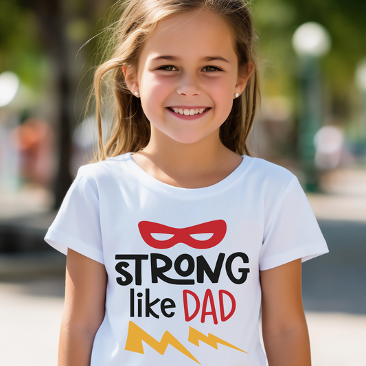 Strong like Dad girls youth kids t-shirt - Premium t-shirt from Lees Krazy Teez - Just $19.95! Shop now at Lees Krazy Teez