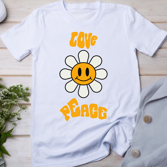 Sunflower Aesthetic love and peace tee - Women's t-shirt - Premium t-shirt from Lees Krazy Teez - Just $21.95! Shop now at Lees Krazy Teez