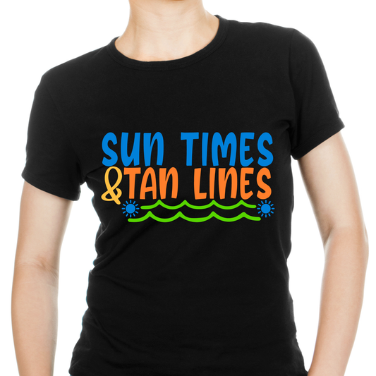 Sun times and tan times awesome Women's vacation t-shirt - Premium t-shirt from Lees Krazy Teez - Just $21.95! Shop now at Lees Krazy Teez