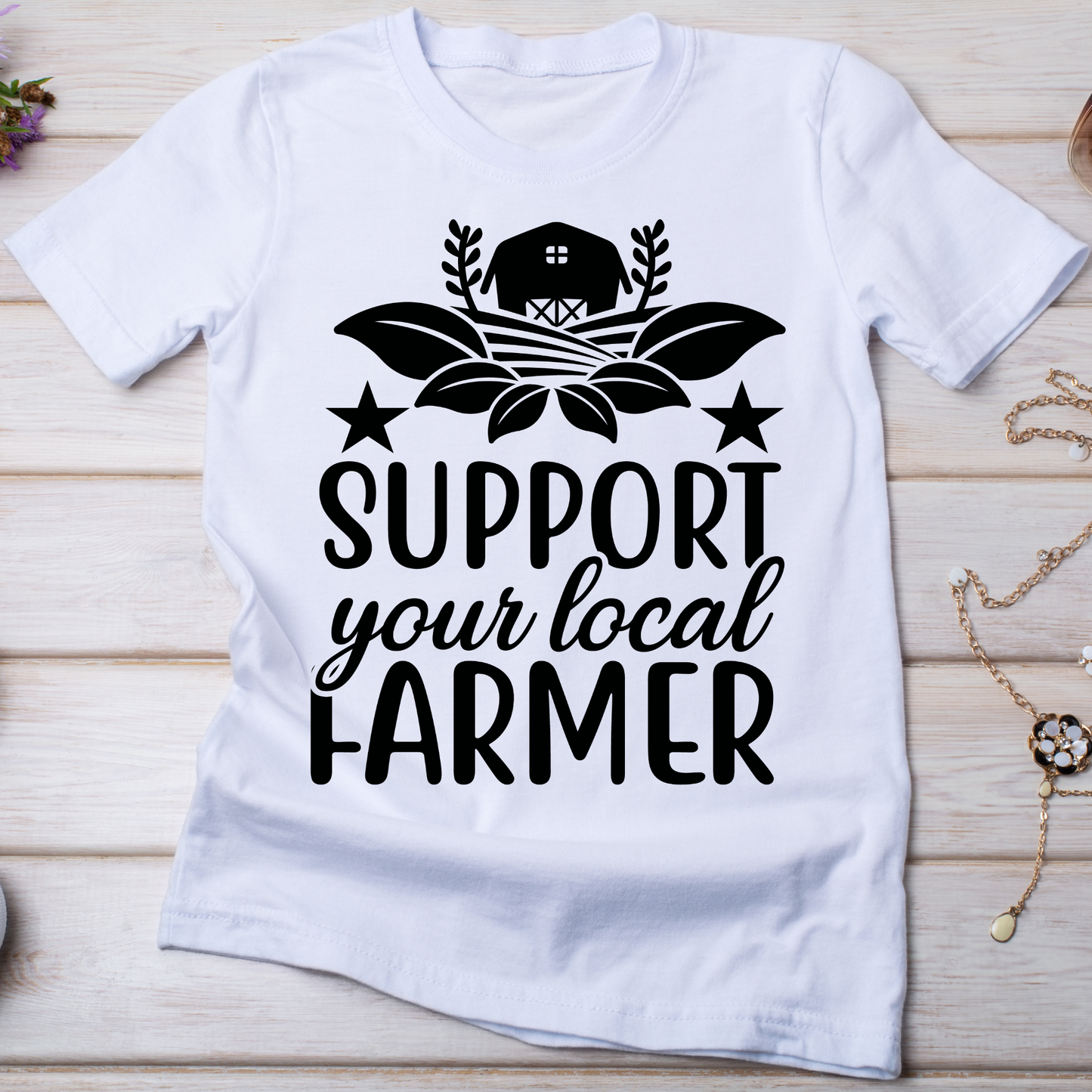 Support your local farmer Women's farm t-shirt - Premium t-shirt from Lees Krazy Teez - Just $21.95! Shop now at Lees Krazy Teez