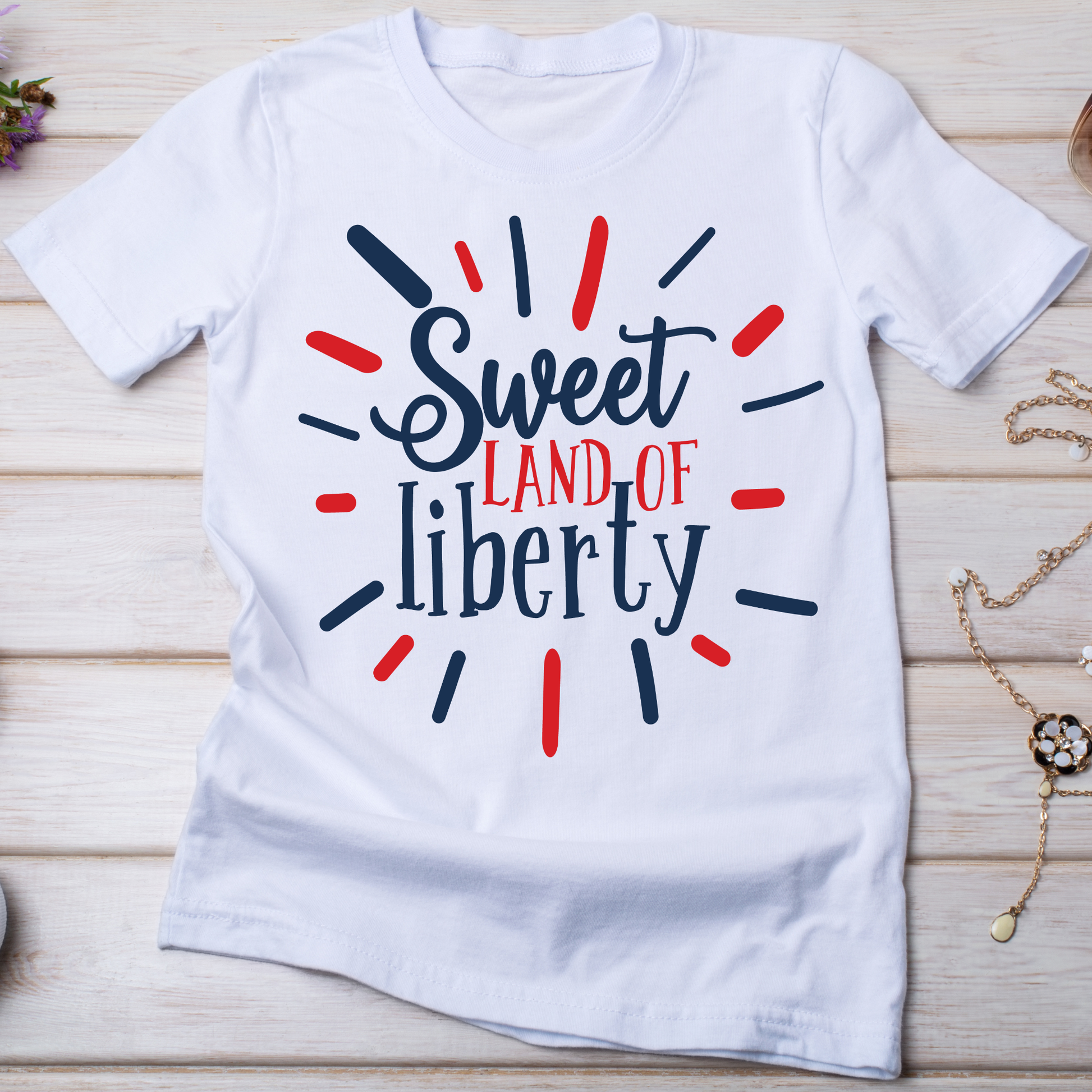 Sweet land of liberty Women's 4th of july t-shirt - Premium t-shirt from Lees Krazy Teez - Just $21.95! Shop now at Lees Krazy Teez