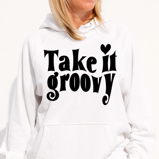 Take it groovy Women's funny Hoodie - Premium t-shirt from Lees Krazy Teez - Just $39.95! Shop now at Lees Krazy Teez