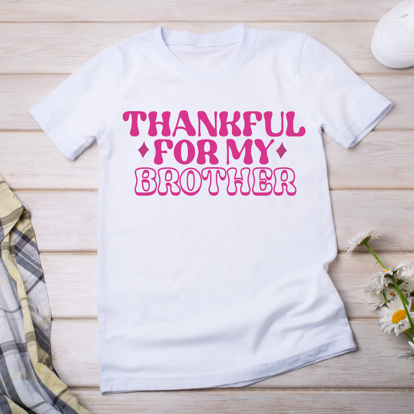 Thankful for my brother awesome women's t-shirt - Premium t-shirt from Lees Krazy Teez - Just $21.95! Shop now at Lees Krazy Teez