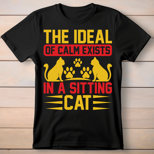 The Ideal of calm exist in a sitting cat animal unisex t-shirt - Premium t-shirt from Lees Krazy Teez - Just $21.95! Shop now at Lees Krazy Teez