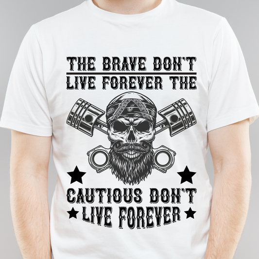 The brave don't live forever awesome motor cycle men's t-shirt - Premium t-shirt from Lees Krazy Teez - Just $21.95! Shop now at Lees Krazy Teez