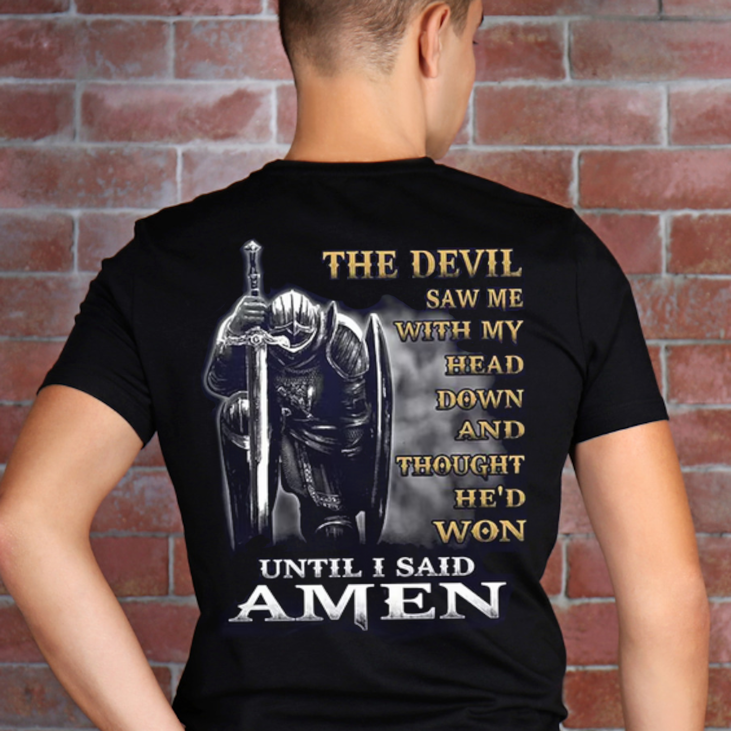 The devil thought he'd won until i said Amen Men's T-shirt - Premium t-shirt from Lees Krazy Teez - Just $19.95! Shop now at Lees Krazy Teez