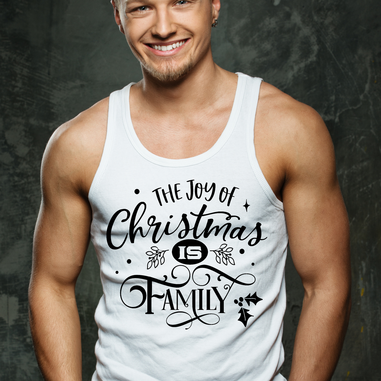 The joy of Christmas is family Men's Christmas tank top - Premium t-shirt from Lees Krazy Teez - Just $19.95! Shop now at Lees Krazy Teez