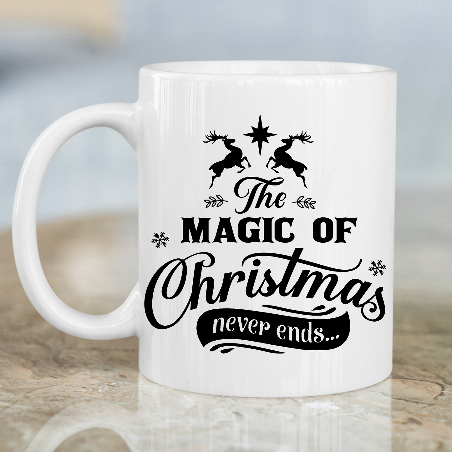 The magic of Christmas never ends Christmas Mug - Premium mugs from Lees Krazy Teez - Just $24.95! Shop now at Lees Krazy Teez