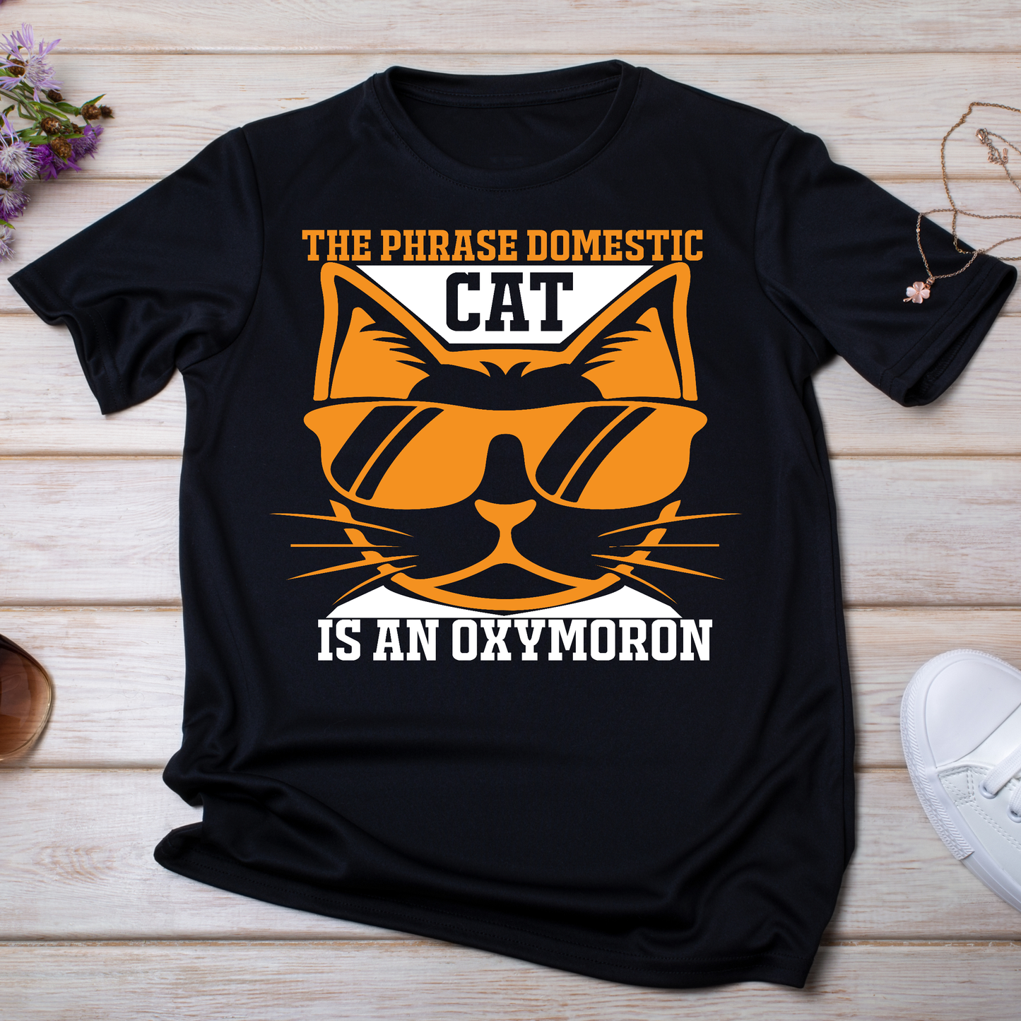 The phrase domestic cat is an oxy moron Women's animal t-shirt - Premium t-shirt from Lees Krazy Teez - Just $21.95! Shop now at Lees Krazy Teez