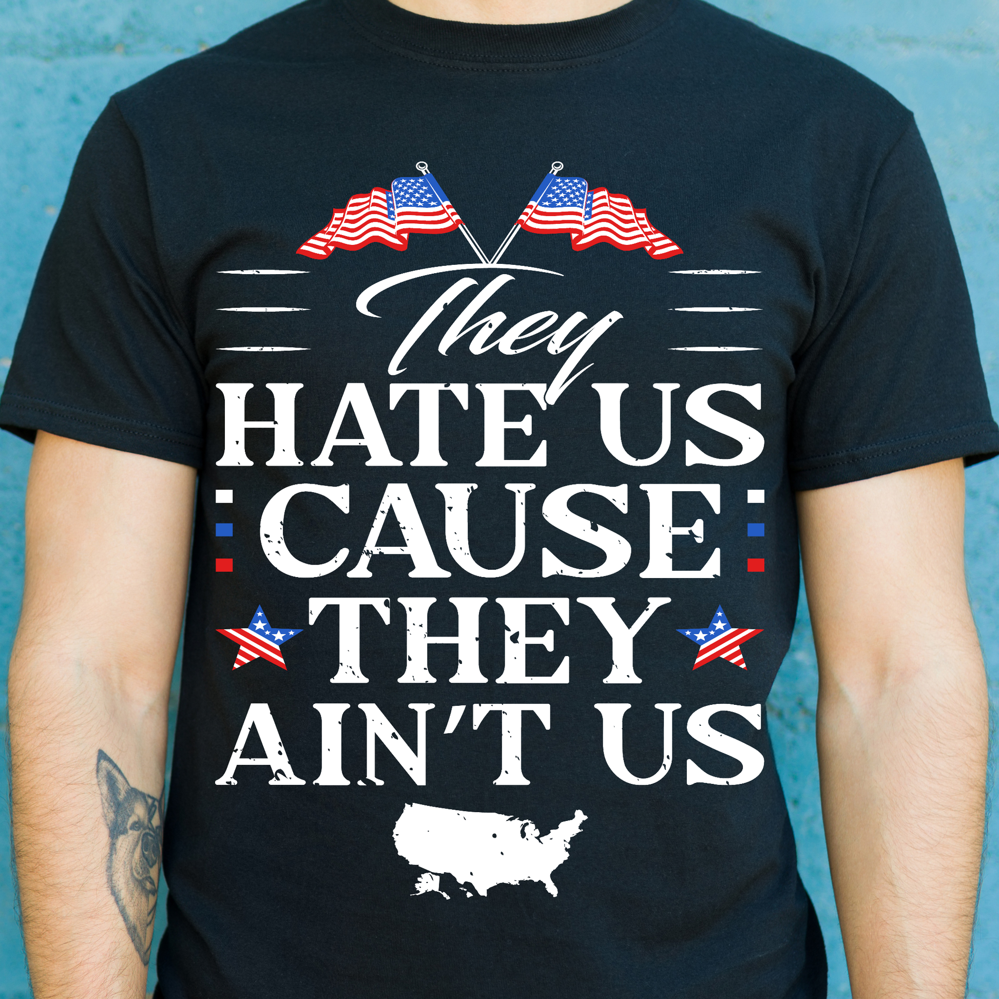 They hate us cause they ain't us Patriot t-shirt - Premium t-shirt from Lees Krazy Teez - Just $19.95! Shop now at Lees Krazy Teez