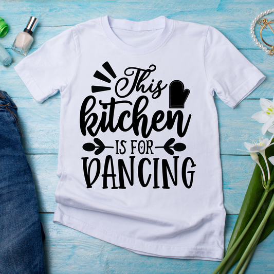 This kitchen is for dancing - Women's funny t-shirt - Premium t-shirt from Lees Krazy Teez - Just $21.95! Shop now at Lees Krazy Teez