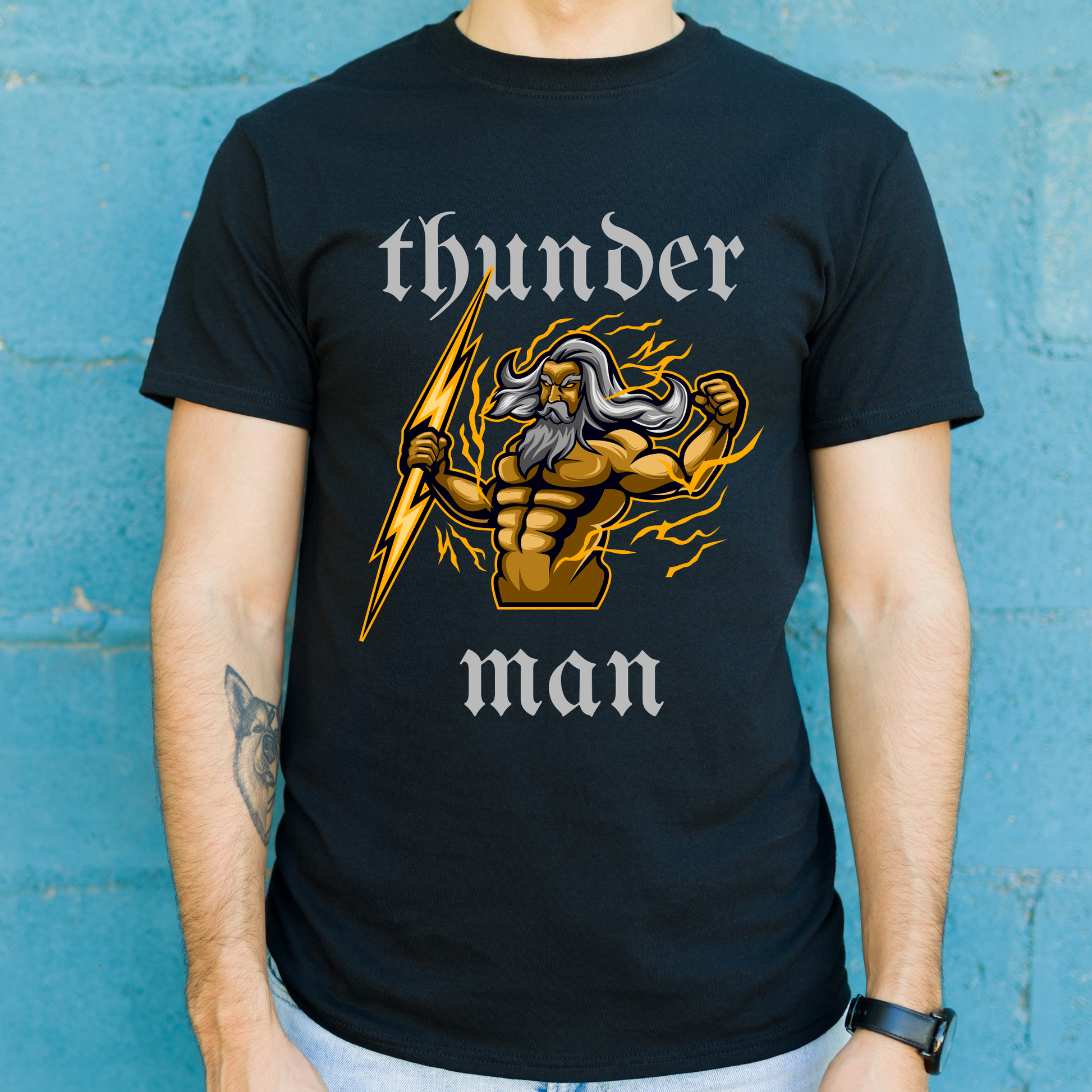 Thunder man Men's awesome t shirt - Premium t-shirt from Lees Krazy Teez - Just $21.95! Shop now at Lees Krazy Teez