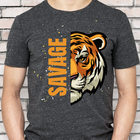 Tiger savage awesome graphic design - Men's t-shirt - Premium t-shirt from Lees Krazy Teez - Just $21.95! Shop now at Lees Krazy Teez