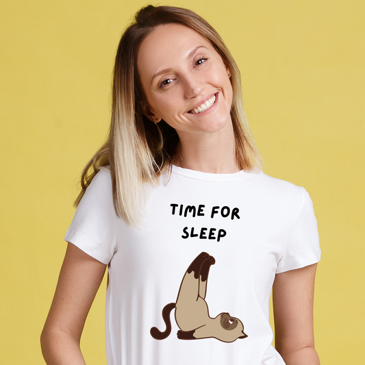 Time for sleep Women's - funny cat t shirts - Premium t-shirt from Lees Krazy Teez - Just $21.95! Shop now at Lees Krazy Teez