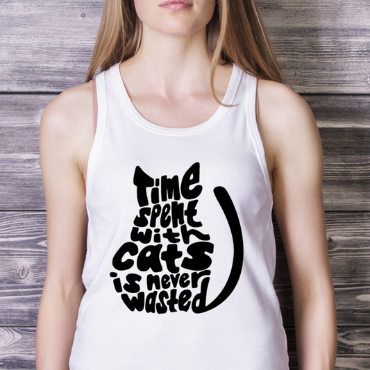 Time spent with cats is never wasted Women's tank top - Premium t-shirt from Lees Krazy Teez - Just $19.95! Shop now at Lees Krazy Teez