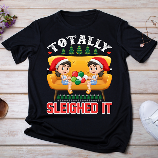 Totally sleighed it Christmas holiday t-shirt - Premium t-shirt from Lees Krazy Teez - Just $21.95! Shop now at Lees Krazy Teez