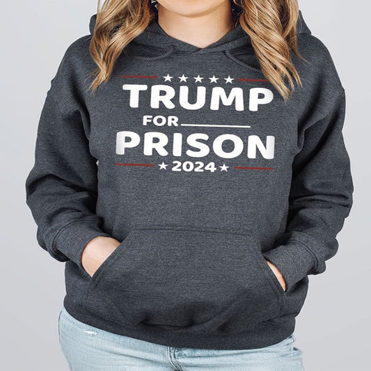 Trump for prison 2024 Women's hoodie - Premium hoodies from Lees Krazy Teez - Just $39.95! Shop now at Lees Krazy Teez