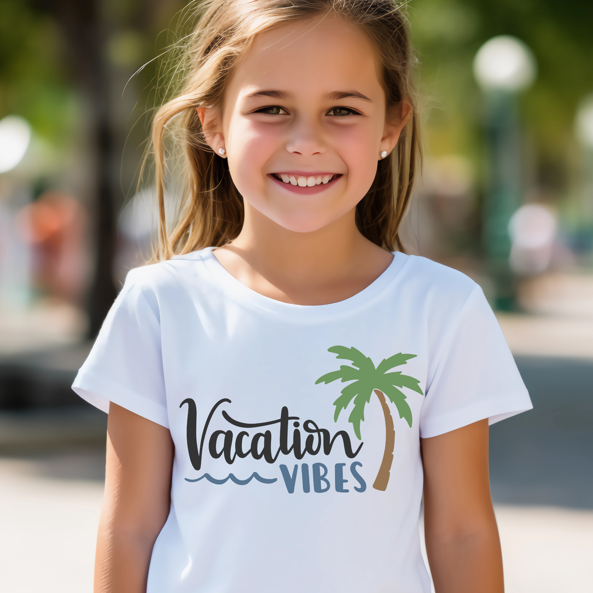 Vacation vibes summer beach girls youth t-shirt - Premium t-shirt from Lees Krazy Teez - Just $19.95! Shop now at Lees Krazy Teez