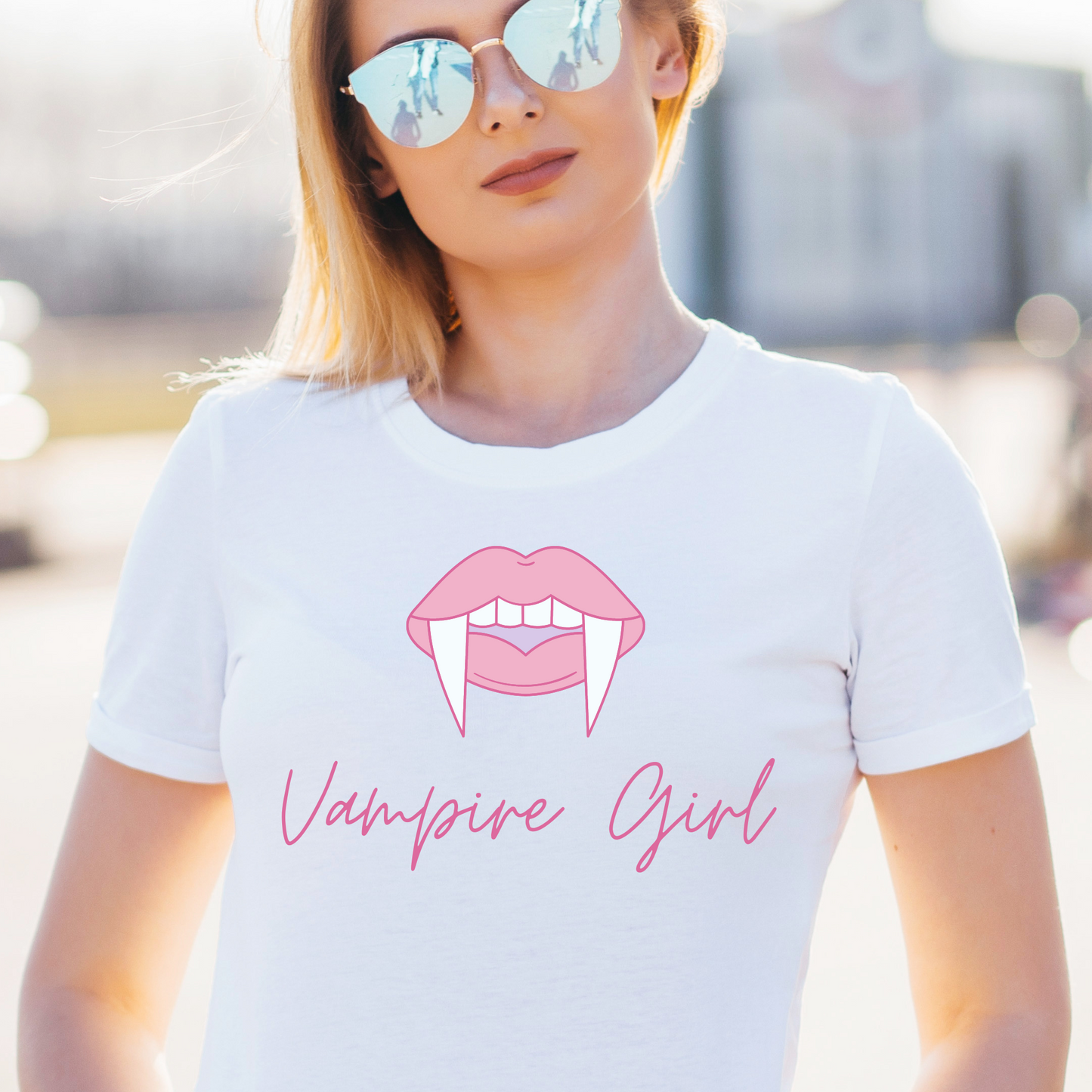 Vampire girl Halloween tee - t shirt for women - Premium t-shirt from Lees Krazy Teez - Just $21.95! Shop now at Lees Krazy Teez