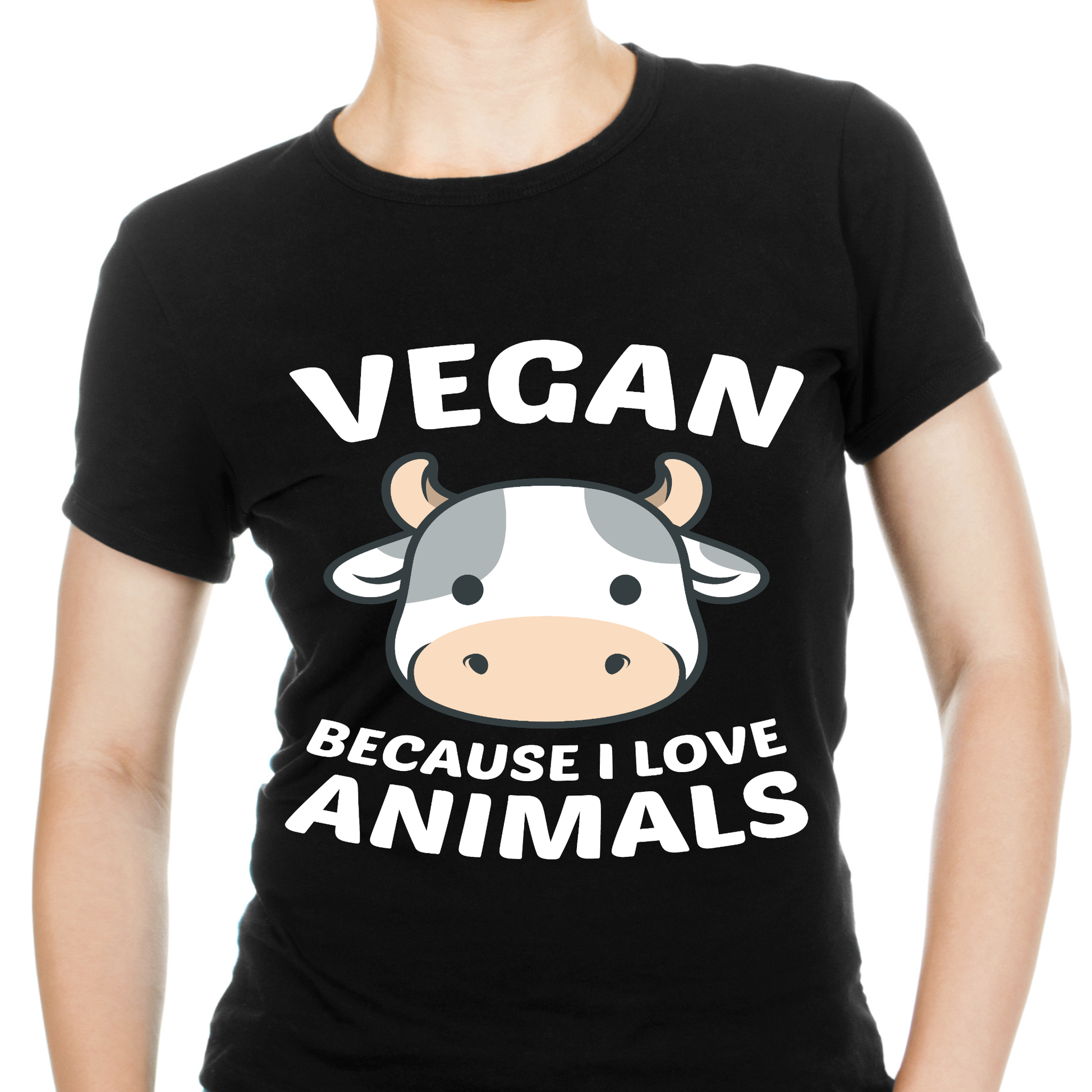 Vegan because i love animals Women's Vegan t-shirt - Premium t-shirt from Lees Krazy Teez - Just $19.95! Shop now at Lees Krazy Teez