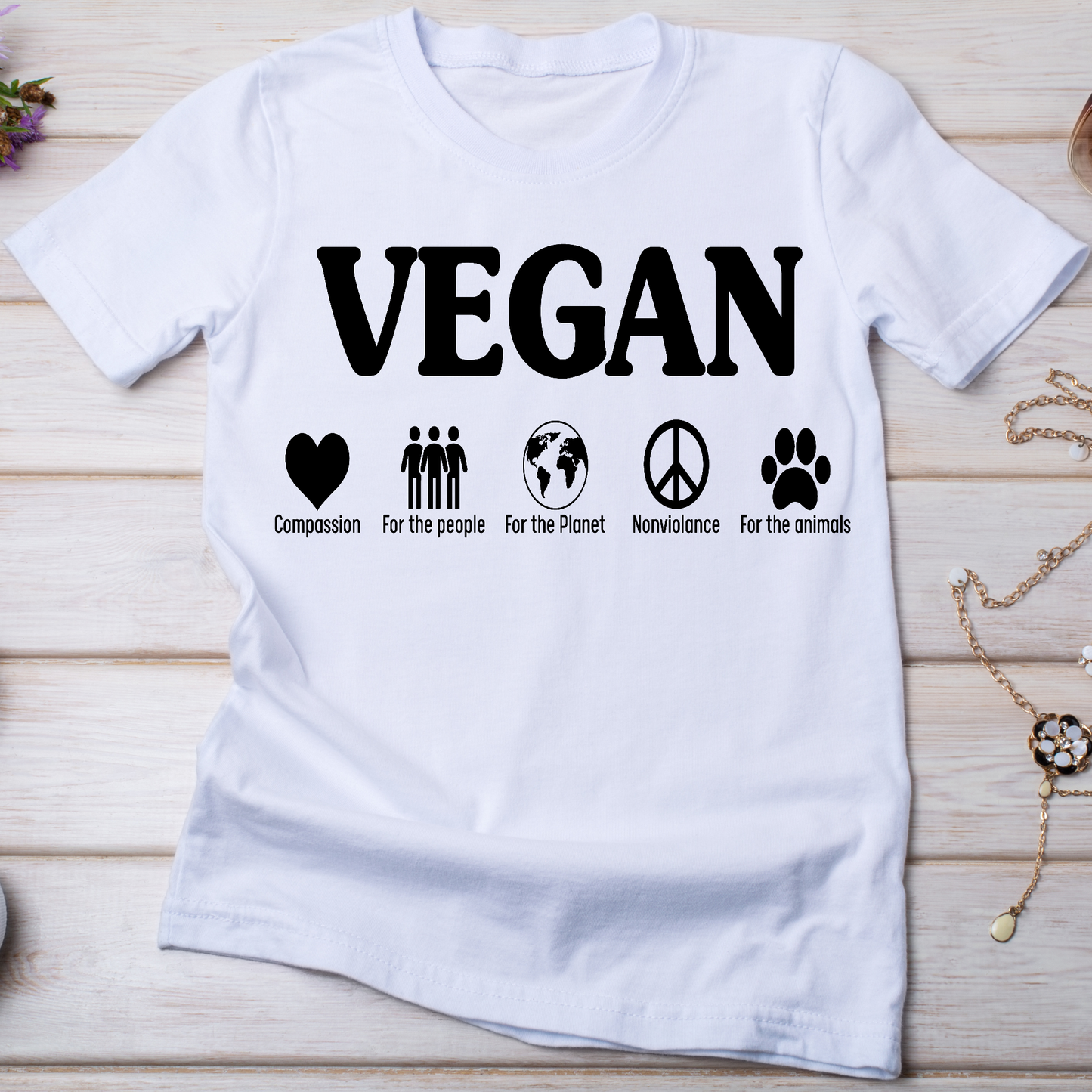 Vegan compassion for the people Women's vegan t-shirt - Premium t-shirt from Lees Krazy Teez - Just $19.95! Shop now at Lees Krazy Teez