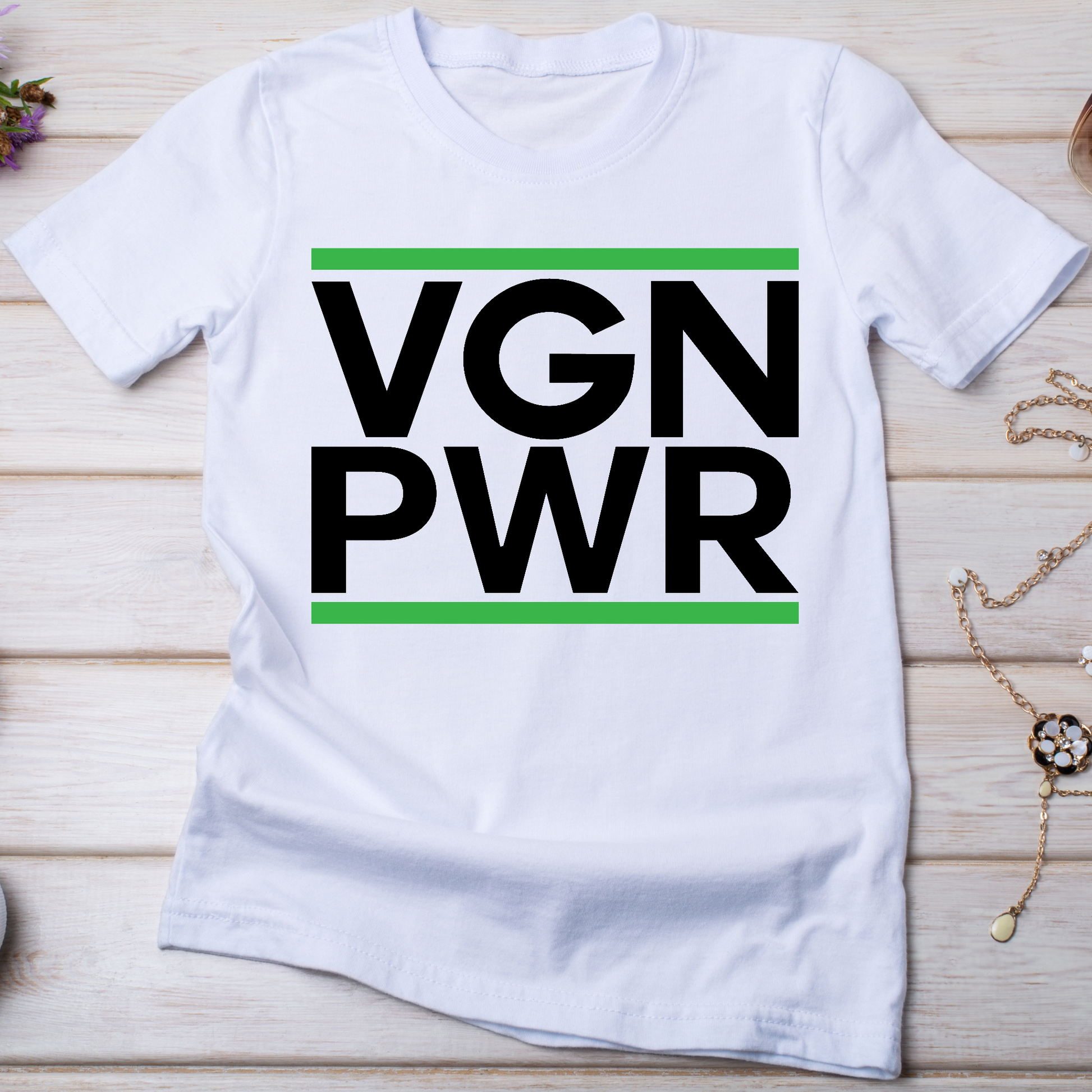 Vgn pwr awesome Women's vegan t-shirt - Premium t-shirt from Lees Krazy Teez - Just $19.95! Shop now at Lees Krazy Teez