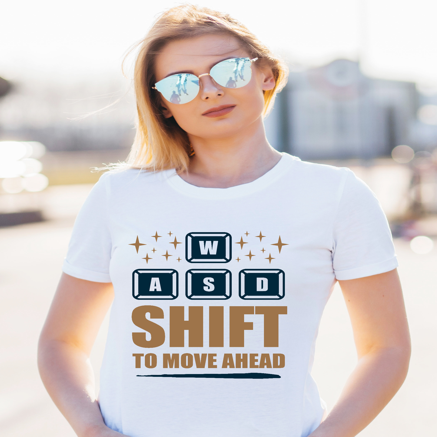 WASD Shift to move ahead Women's funny t-shirt - Premium t-shirt from Lees Krazy Teez - Just $19.95! Shop now at Lees Krazy Teez