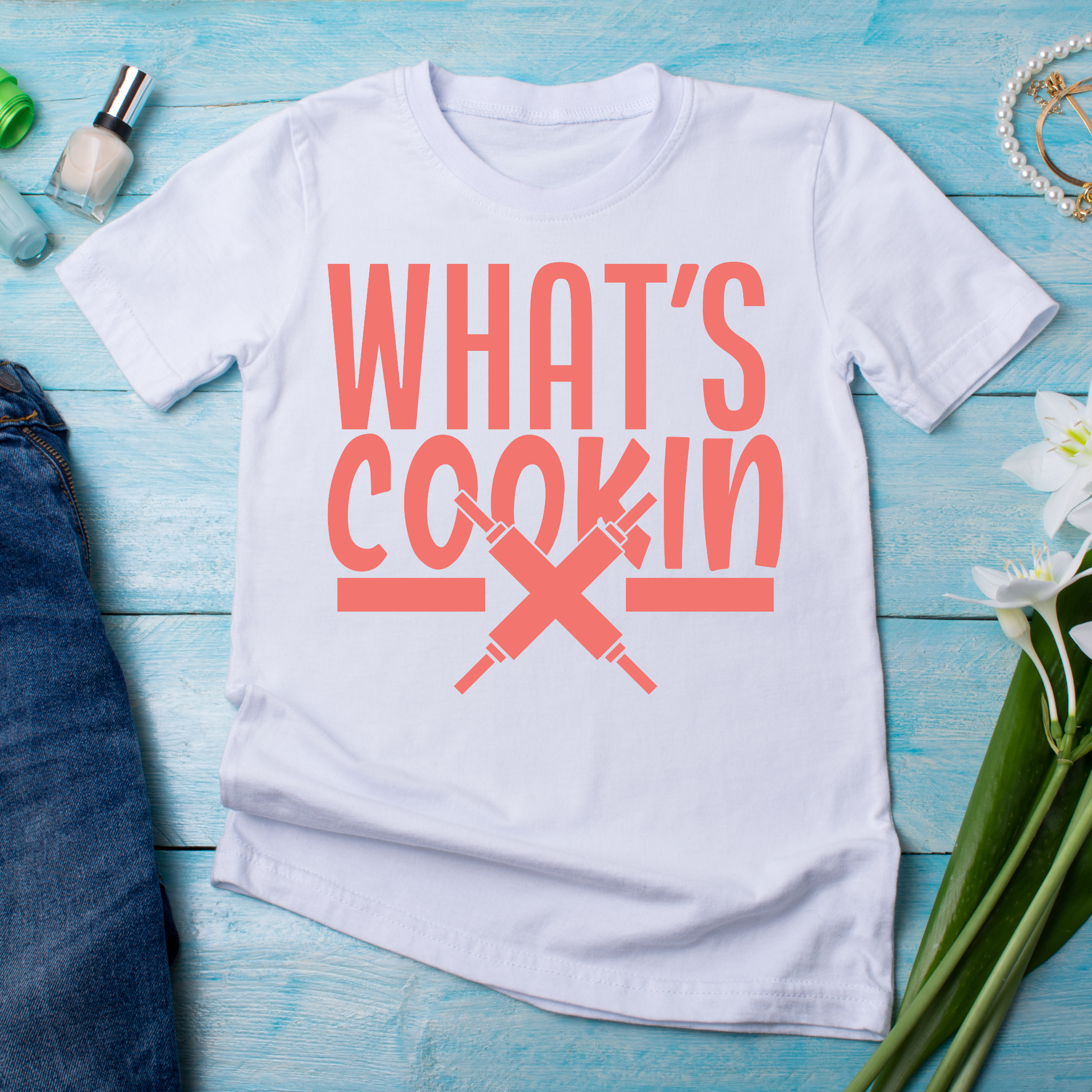 What's cookin sayings and quotes - Women's awesome t-shirt - Premium t-shirt from Lees Krazy Teez - Just $21.95! Shop now at Lees Krazy Teez