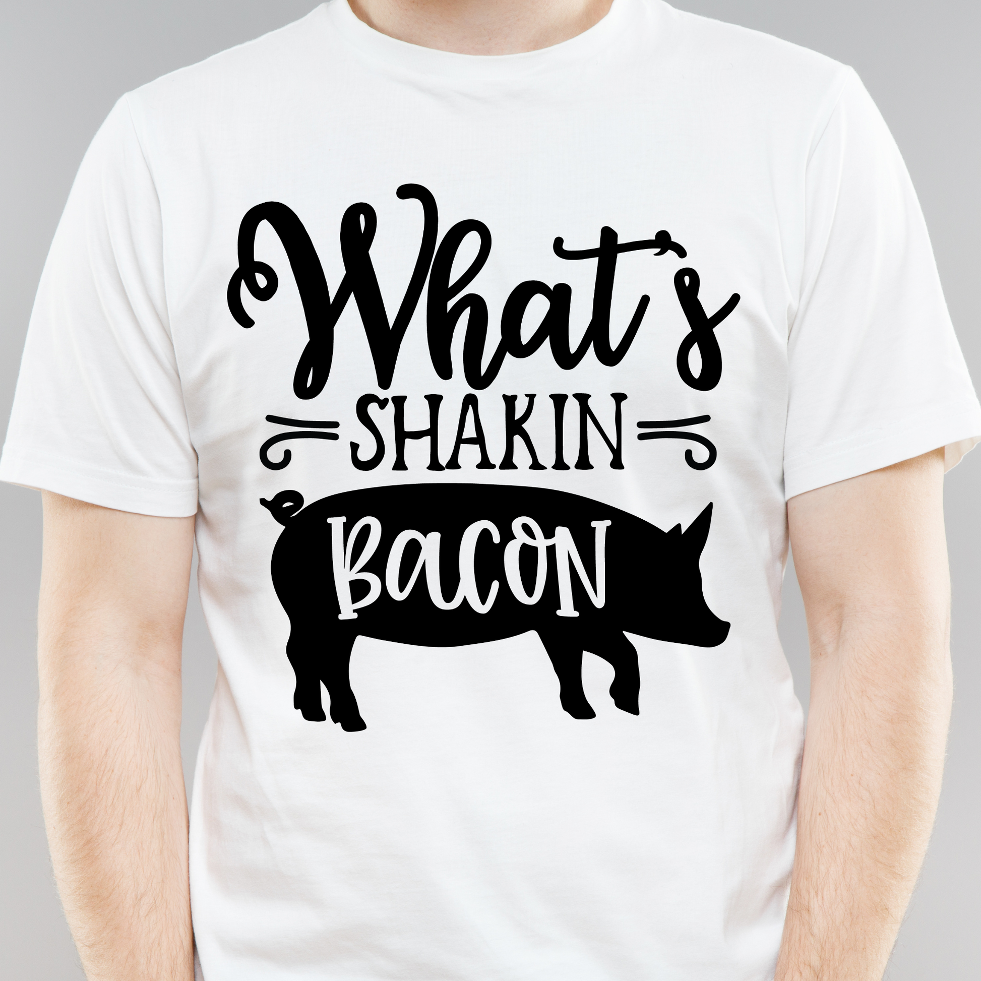 What's shakin bacon men's funny pig farm t-shirt - Premium t-shirt from Lees Krazy Teez - Just $21.95! Shop now at Lees Krazy Teez