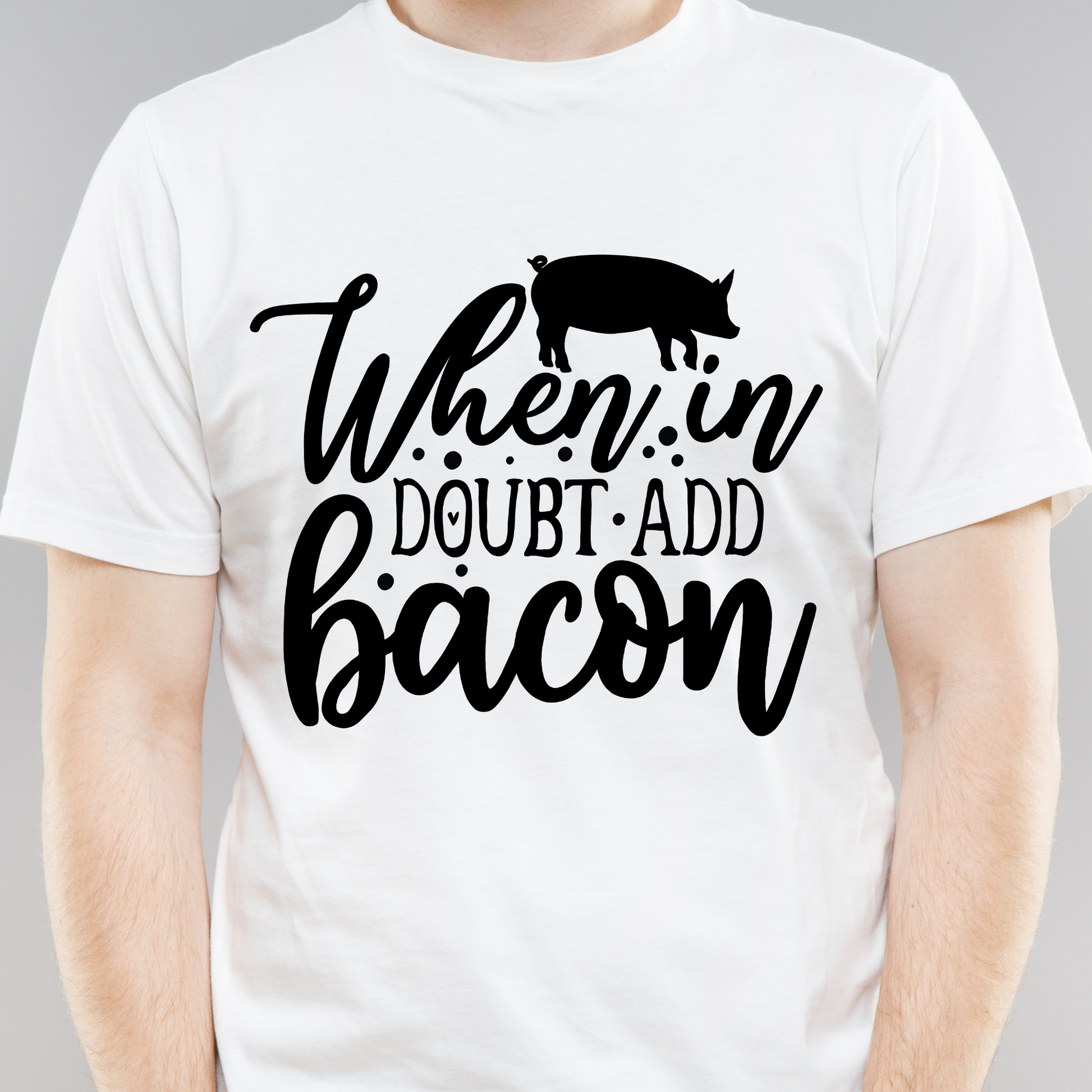 When in doubt add bacon men's funny pig farm t-shirt - Premium t-shirt from Lees Krazy Teez - Just $21.95! Shop now at Lees Krazy Teez