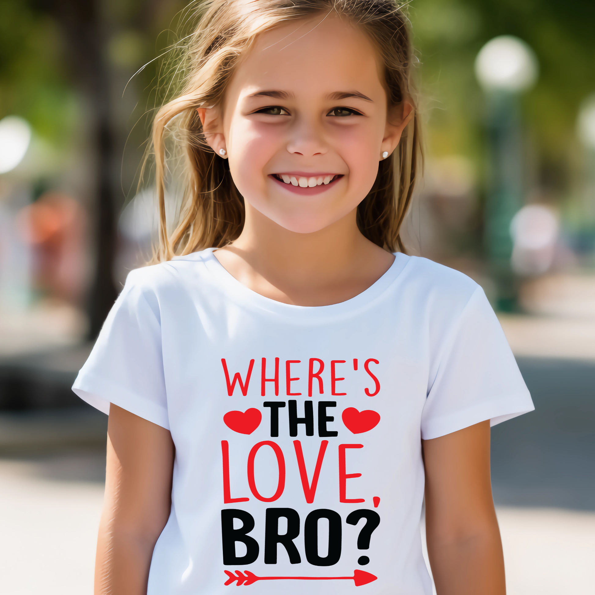 Where's the love bro funny youth girls t-shirt - Premium t-shirt from Lees Krazy Teez - Just $19.95! Shop now at Lees Krazy Teez
