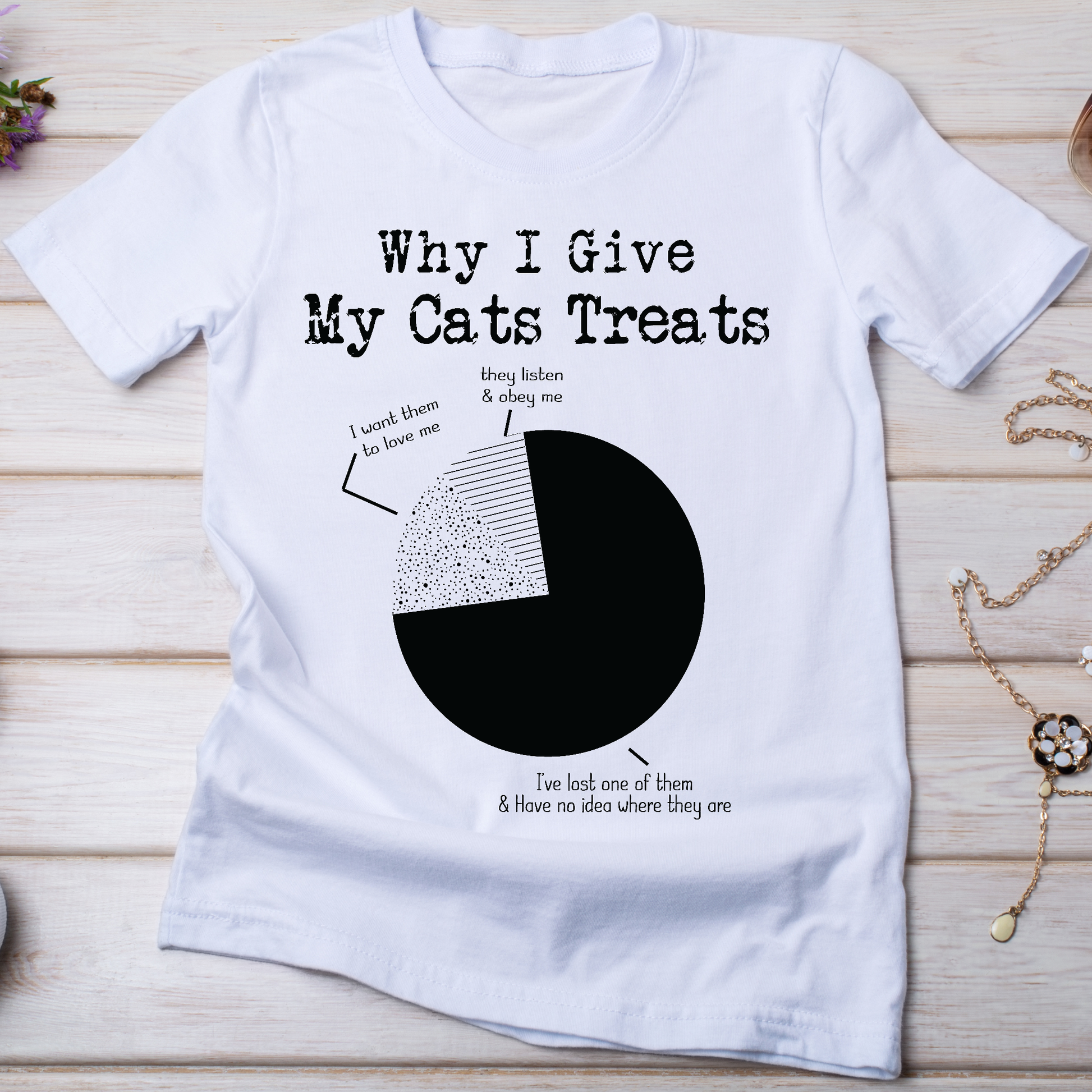 Why i give my cats treats Women's cat t-shirt - Premium t-shirt from Lees Krazy Teez - Just $19.95! Shop now at Lees Krazy Teez