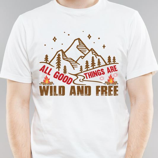 Wild and free camping Men's trendy t shirt - Premium t-shirt from Lees Krazy Teez - Just $21.95! Shop now at Lees Krazy Teez