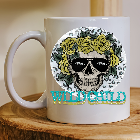 Wild child skull vector art awesome mug - Premium mugs from Lees Krazy Teez - Just $24.95! Shop now at Lees Krazy Teez