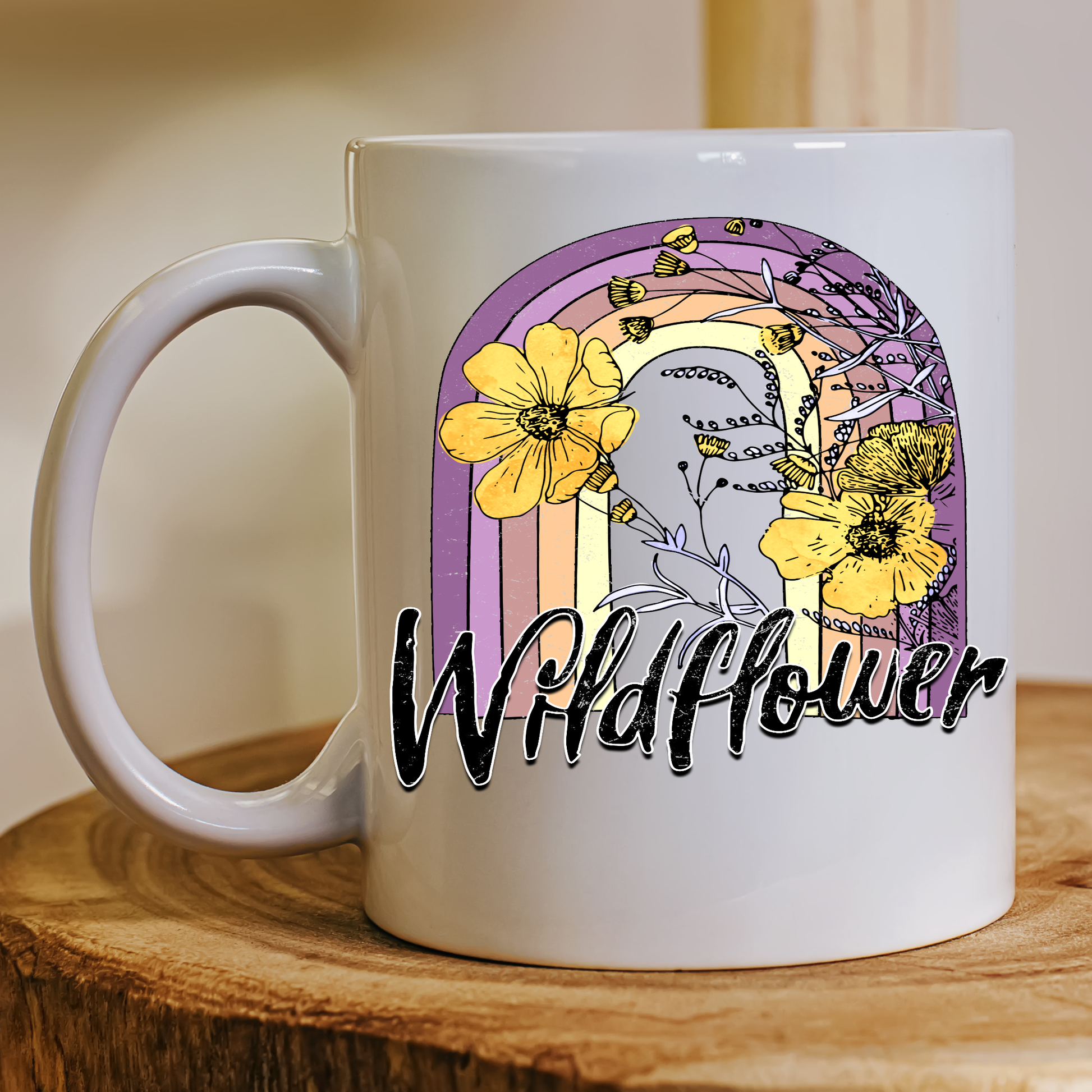 Wildflower roses and flowers vector art awesome mug - Premium mugs from Lees Krazy Teez - Just $24.95! Shop now at Lees Krazy Teez
